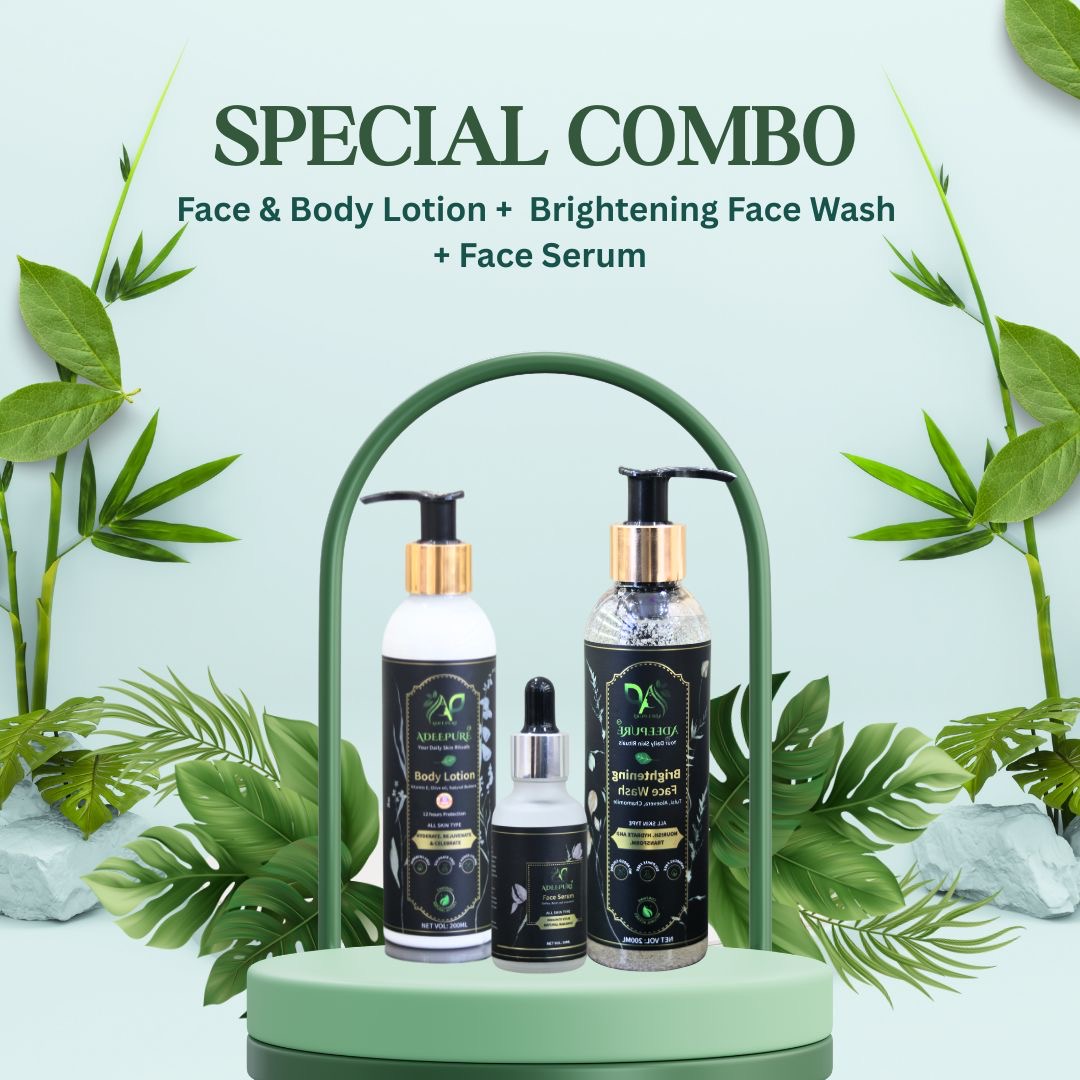Face & Body Lotion + Face Serum + Brightening Face Wash